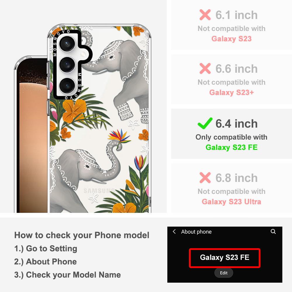Tribal Elephant Phone Case - Samsung Galaxy S23 FE Case