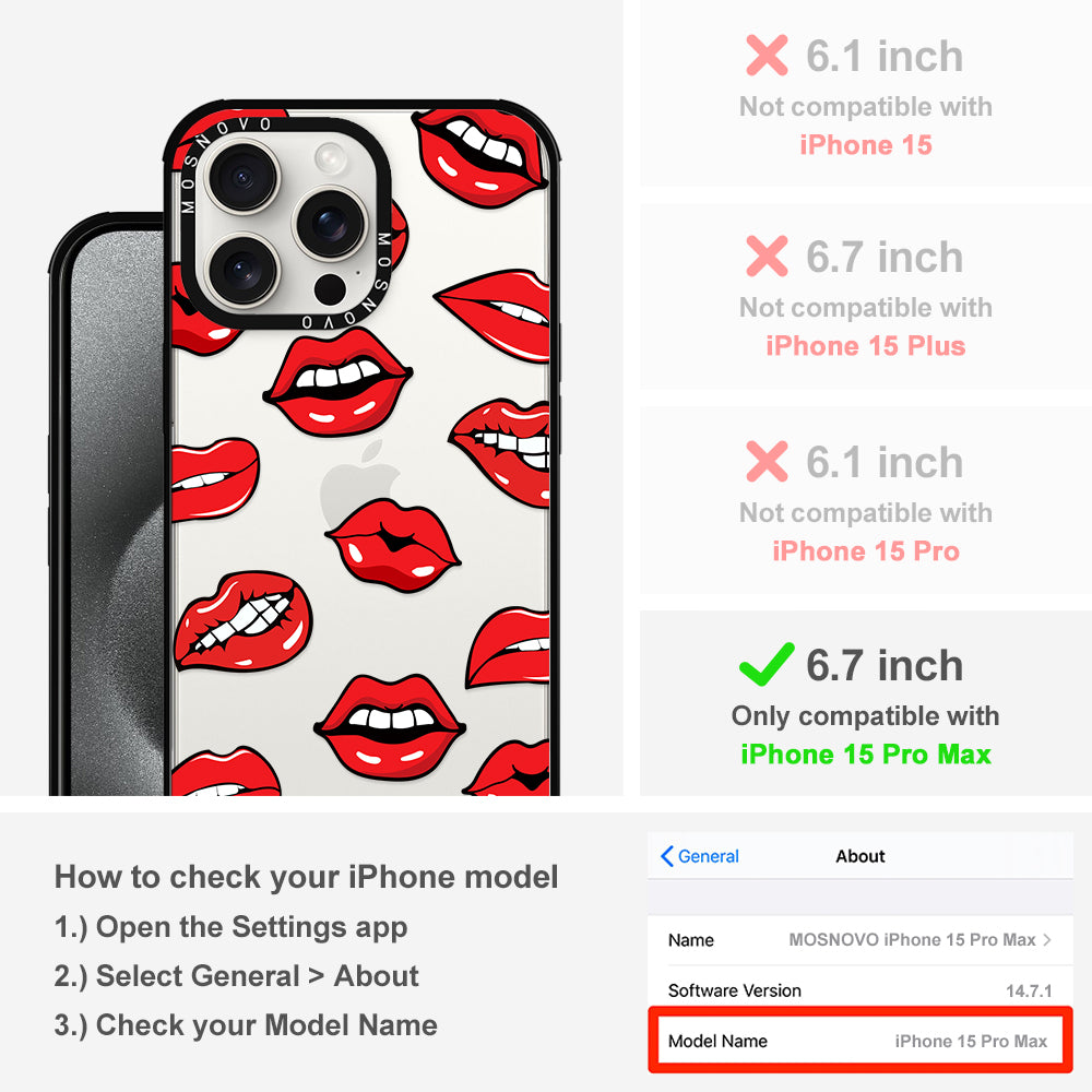 Hot Lips Phone Case - iPhone 15 Pro Max Case - MOSNOVO