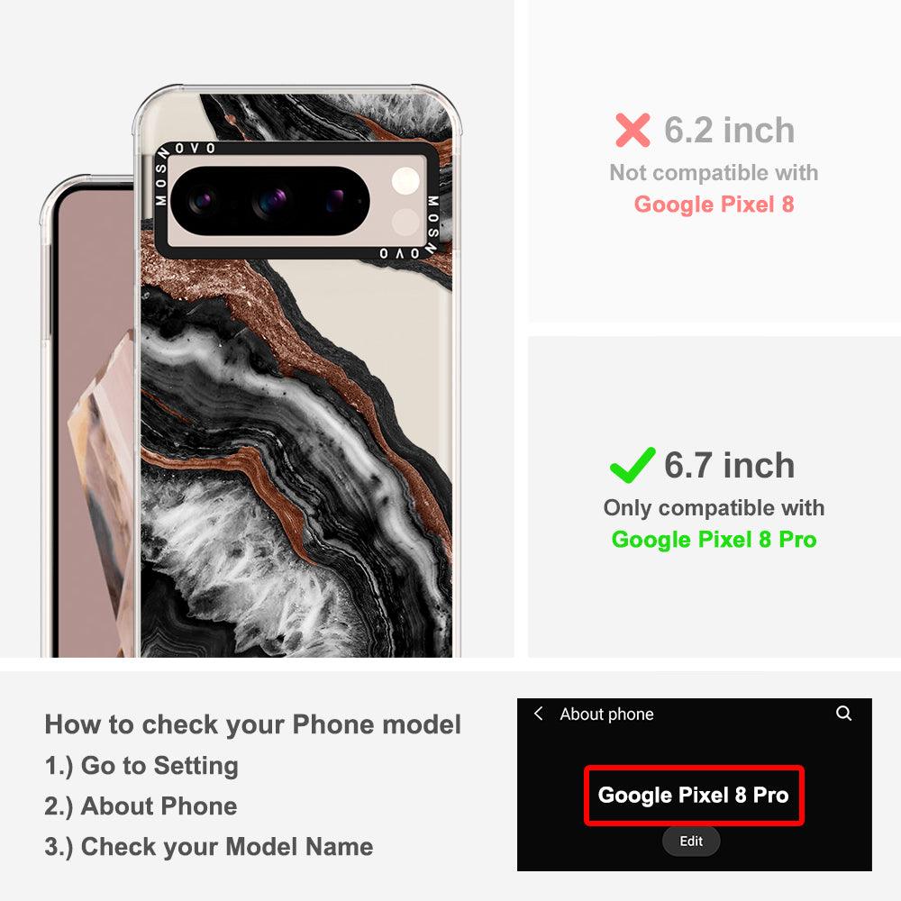 Black Agate Phone Case - Google Pixel 8 Pro Case - MOSNOVO