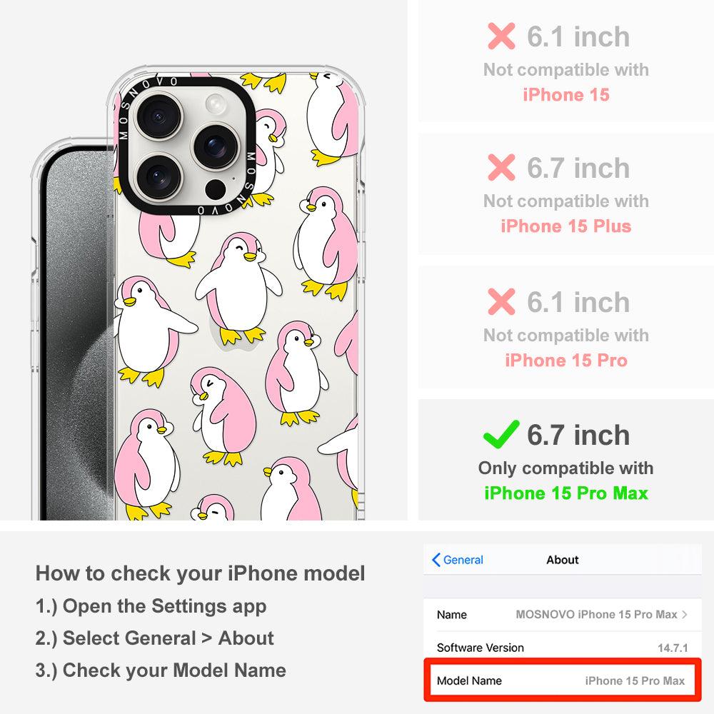 Pink Penguins Phone Case - iPhone 15 Pro Max Case - MOSNOVO