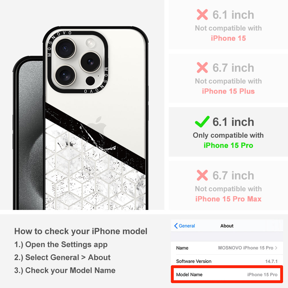 Marble Block Art Phone Case - iPhone 15 Pro Case - MOSNOVO