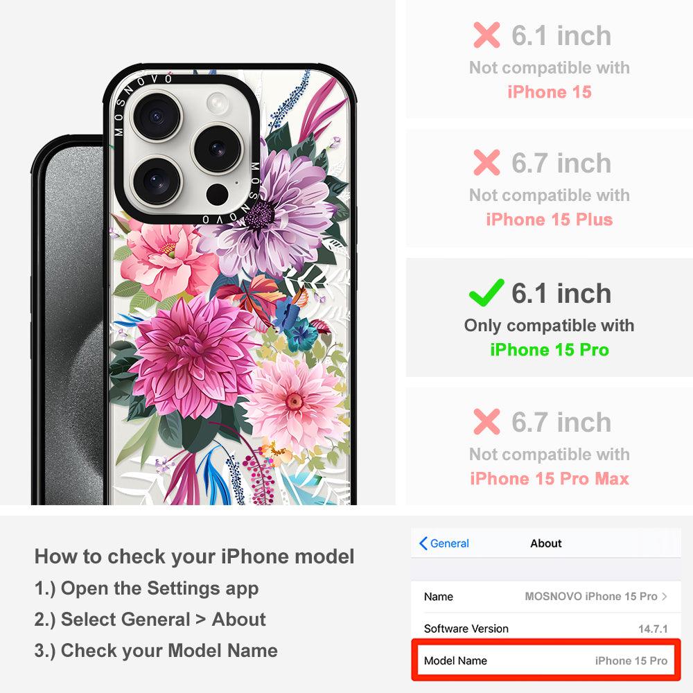 Dahlia Bloom Phone Case - iPhone 15 Pro Case - MOSNOVO