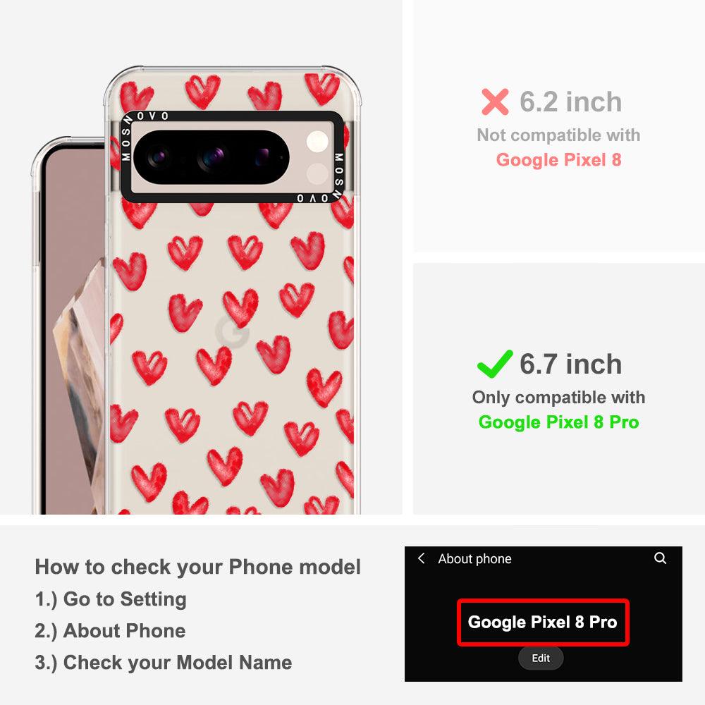 Cute Little Hearts Phone Case - Google Pixel 8 Pro Case - MOSNOVO