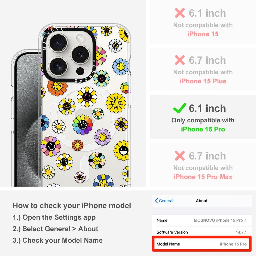 Flower Smiley Face Phone Case - iPhone 15 Pro Case - MOSNOVO