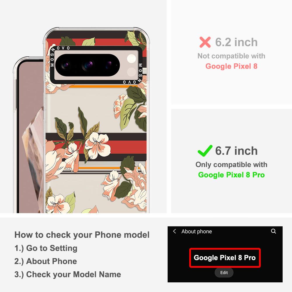 Classic Stripe Floral Phone Case - Google Pixel 8 Pro Case - MOSNOVO