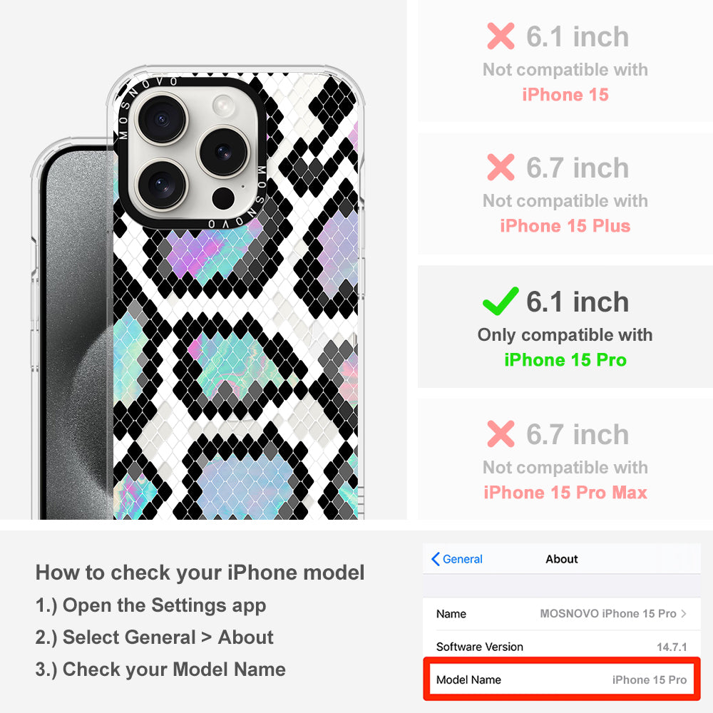 Aurora Snake Print Phone Case - iPhone 15 Pro Case - MOSNOVO