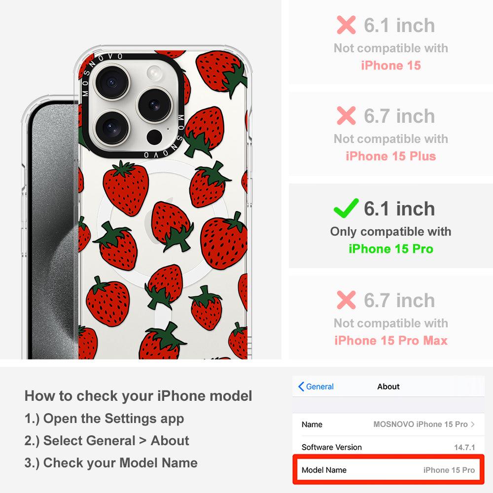 Red Strawberry Phone Case - iPhone 15 Pro Case - MOSNOVO