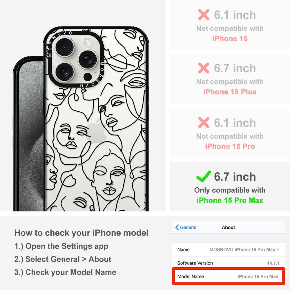 Abstract Face Line Art Phone Case - iPhone 15 Pro Max Case - MOSNOVO