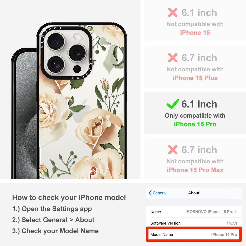 Champagne Roses Phone Case - iPhone 15 Pro Case - MOSNOVO