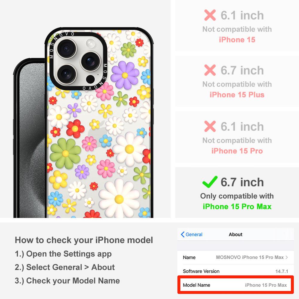 3D Flowers Phone Case - iPhone 15 Pro Max Case - MOSNOVO