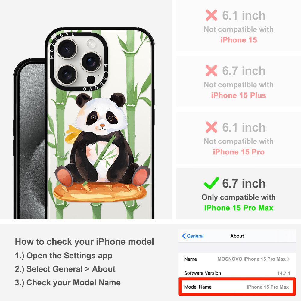 Bamboo Panda Phone Case - iPhone 15 Pro Max Case - MOSNOVO