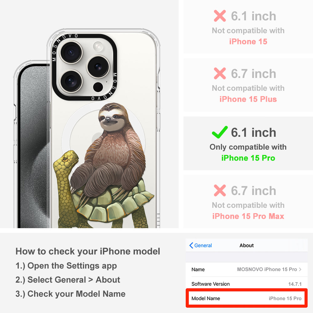 Sloth Turtle Phone Case - iPhone 15 Pro Case - MOSNOVO