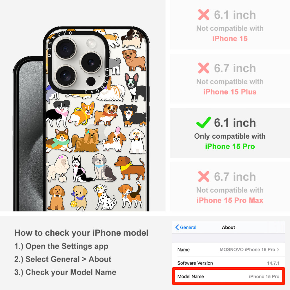 Cute Puppy Phone Case - iPhone 15 Pro Case - MOSNOVO