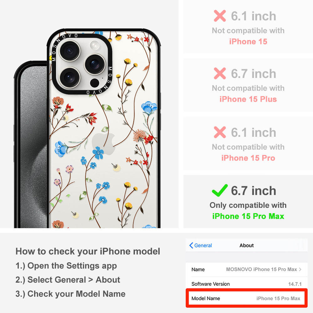 Wildflowers Phone Case - iPhone 15 Pro Max Case - MOSNOVO
