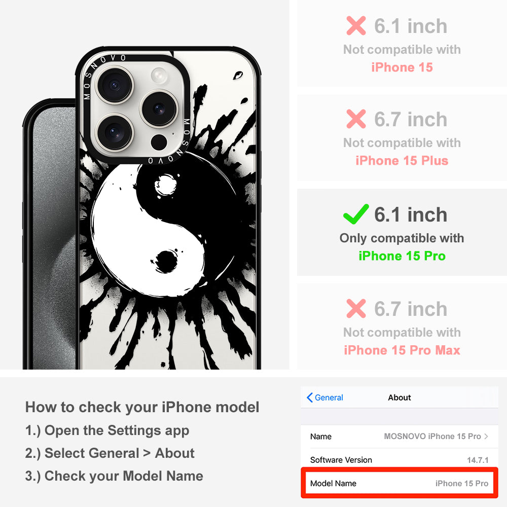 Ying Yang Phone Case - iPhone 15 Pro Case - MOSNOVO