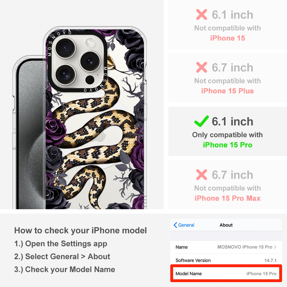 Secret Snake Garden Phone Case - iPhone 15 Pro Case - MOSNOVO