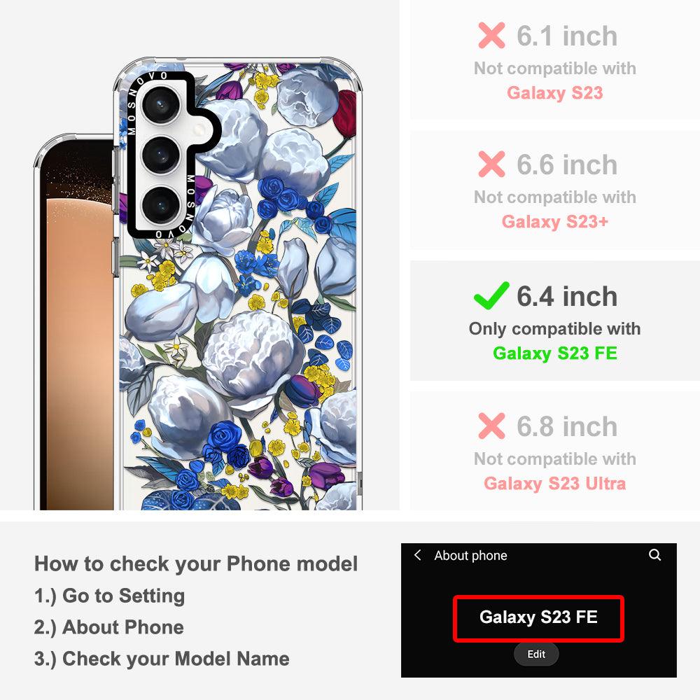 Purple Blue Floral Phone Case - Samsung Galaxy S23 FE Case