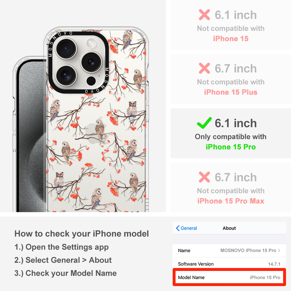 Owl Phone Case - iPhone 15 Pro Case - MOSNOVO