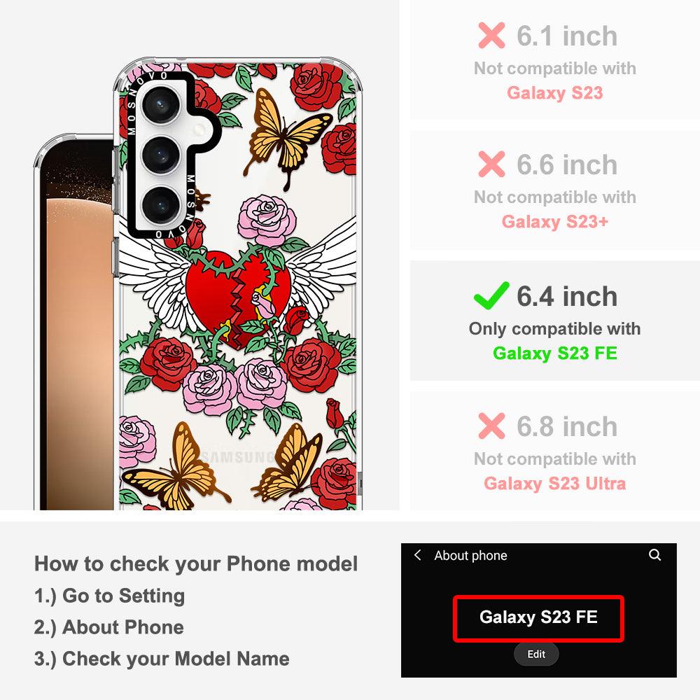 Heart With Wing Phone Case - Samsung Galaxy S23 FE Case