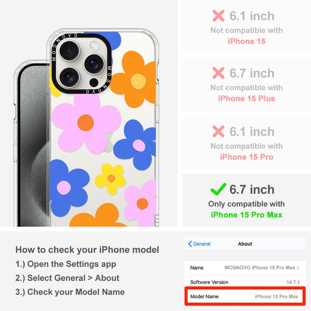 60's Groovy Flower Phone Case - iPhone 15 Pro Max Case - MOSNOVO