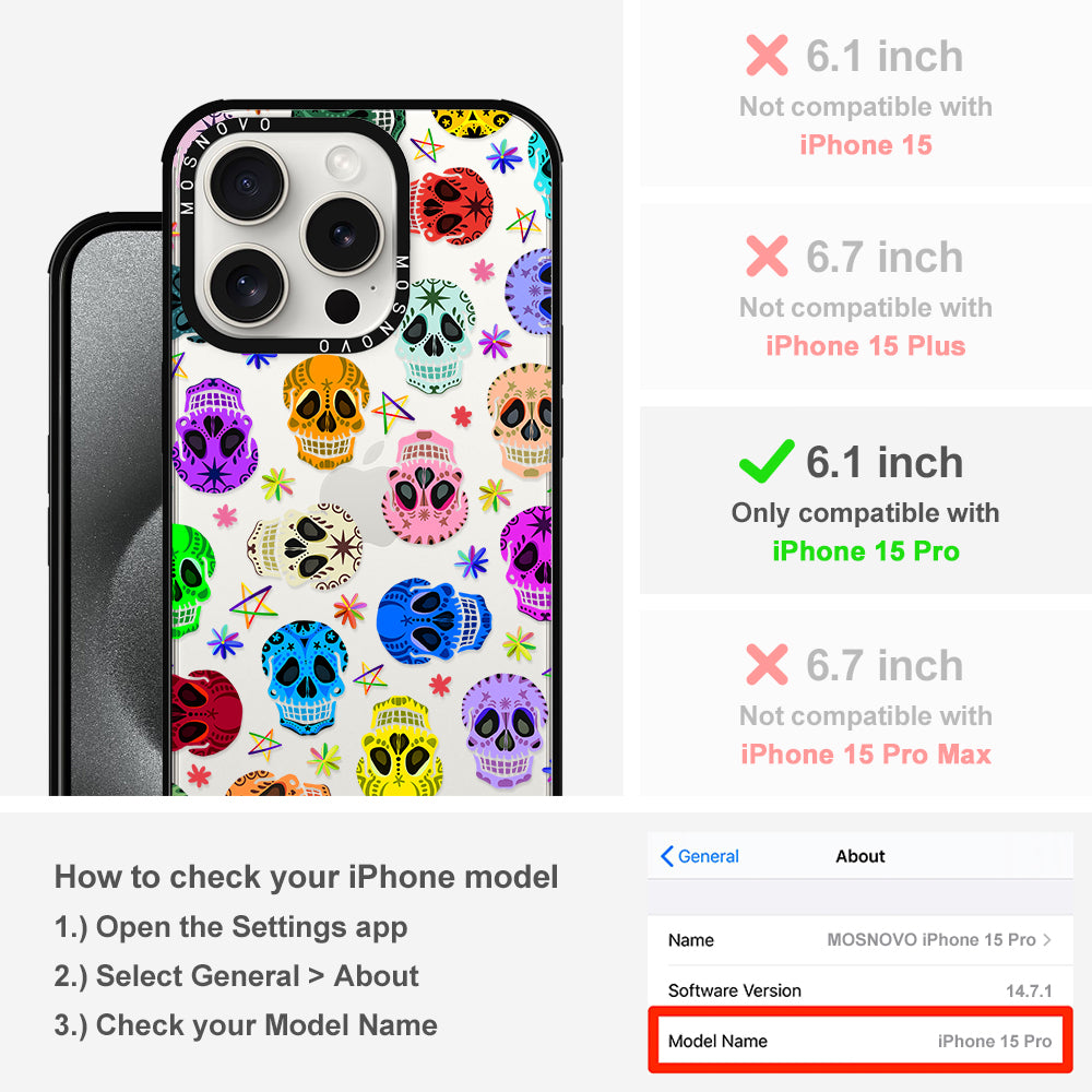 Skull Phone Case - iPhone 15 Pro Case - MOSNOVO