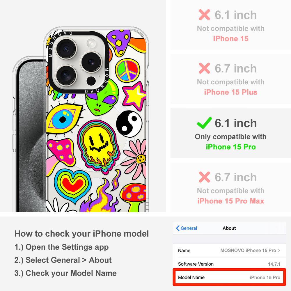 Hippie Rainbow Face Love Phone Case - iPhone 15 Pro Case - MOSNOVO