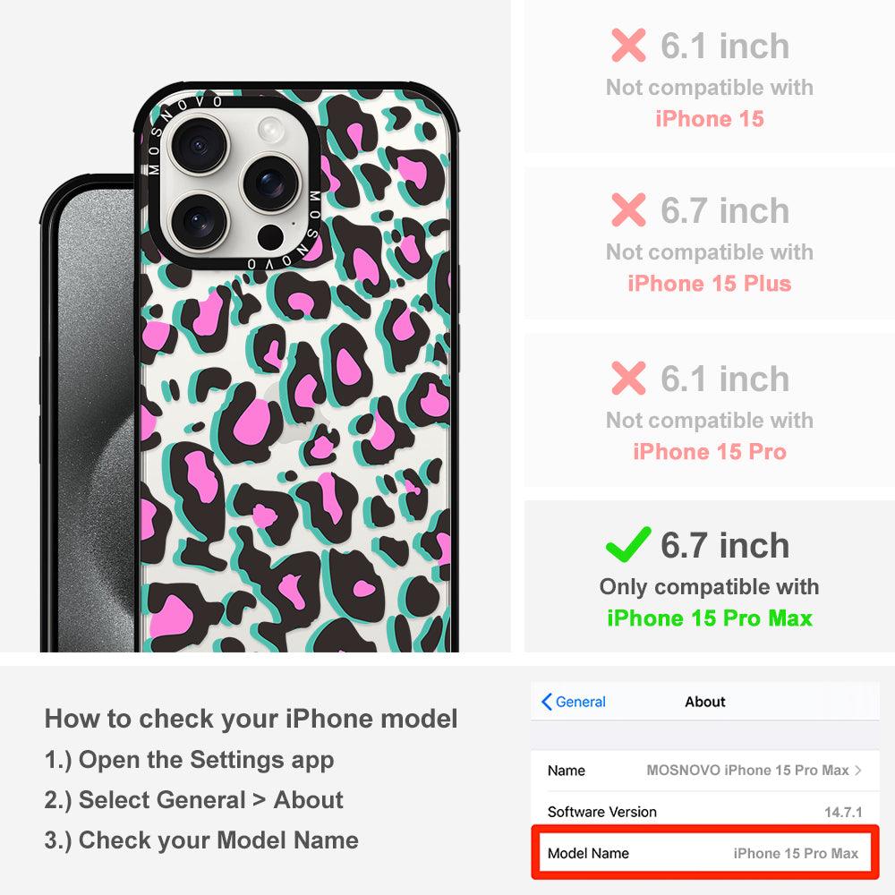 Hot Pink Leopard Print Phone Case - iPhone 15 Pro Max Case - MOSNOVO