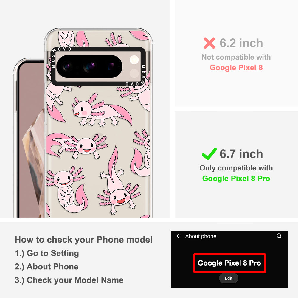 Pink Axolotl Phone Case - Google Pixel 8 Pro Case