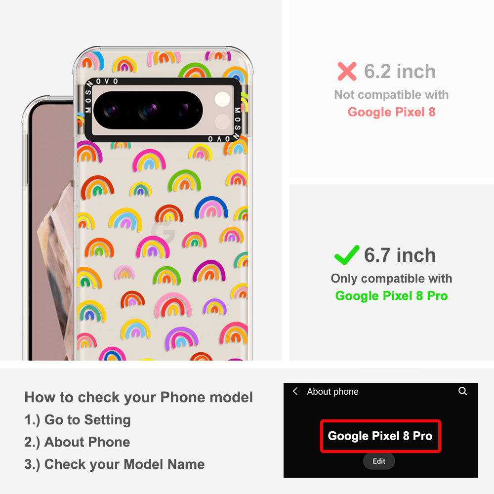 Cute Rainbow Phone Case - Google Pixel 8 Pro Case - MOSNOVO