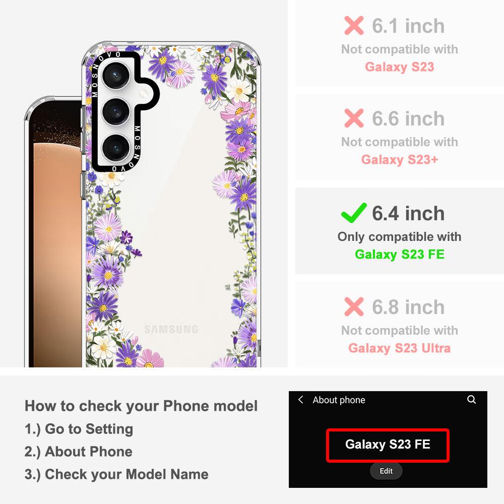 Purple Daisy Garden Phone Case - Samsung Galaxy S23 FE Case