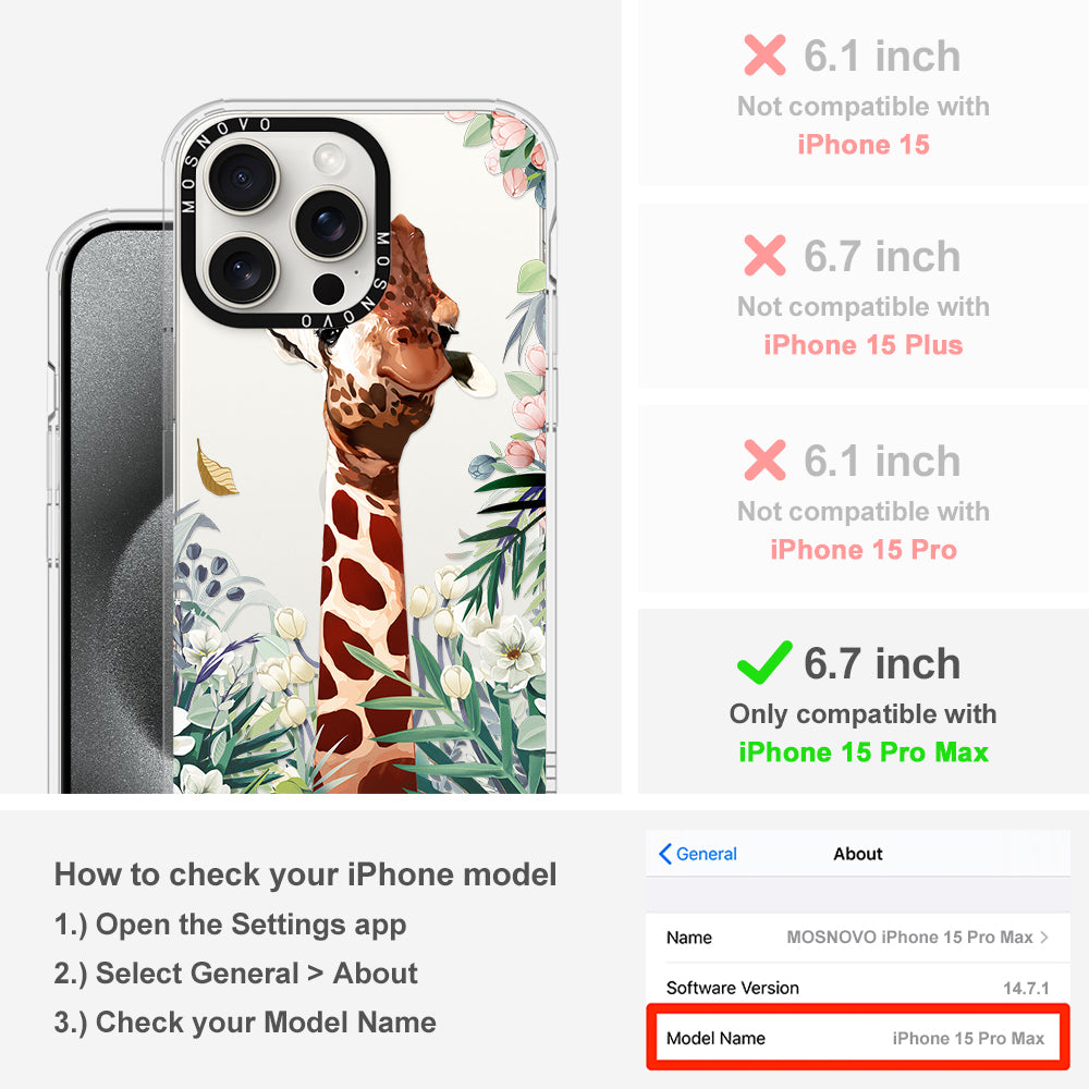 Giraffe In The Garden Phone Case - iPhone 15 Pro Max Case - MOSNOVO