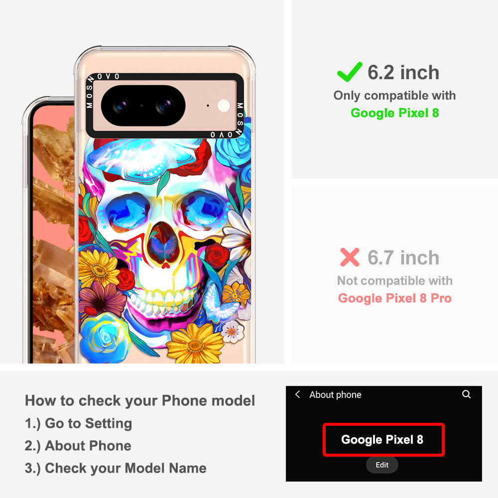 Neon Skull Phone Case - Google Pixel 8 Case - MOSNOVO