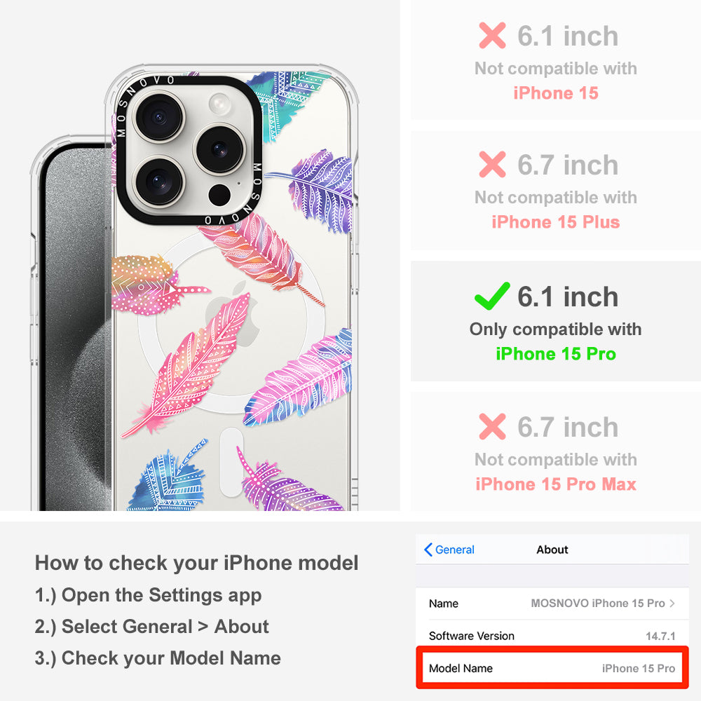Tribal Feathers Phone Case - iPhone 15 Pro Case - MOSNOVO