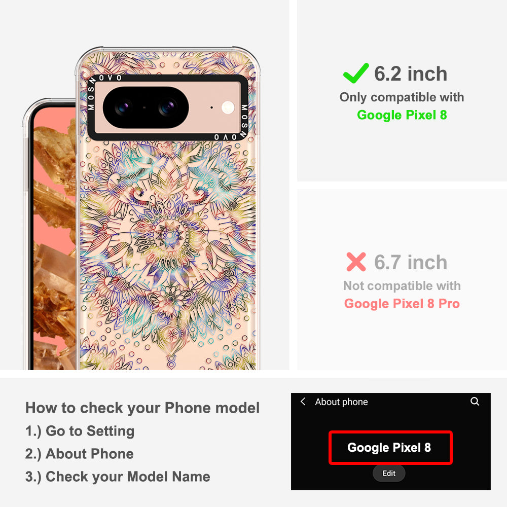 Rainbow Mandala Phone Case - Google Pixel 8 Case - MOSNOVO