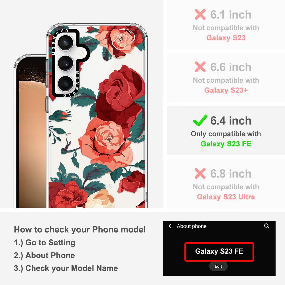 Vintage Red Rose Phone Case - Samsung Galaxy S23 FE Case