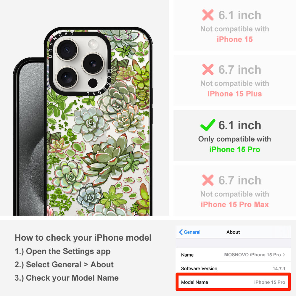 Succulent Phone Case - iPhone 15 Pro Case - MOSNOVO