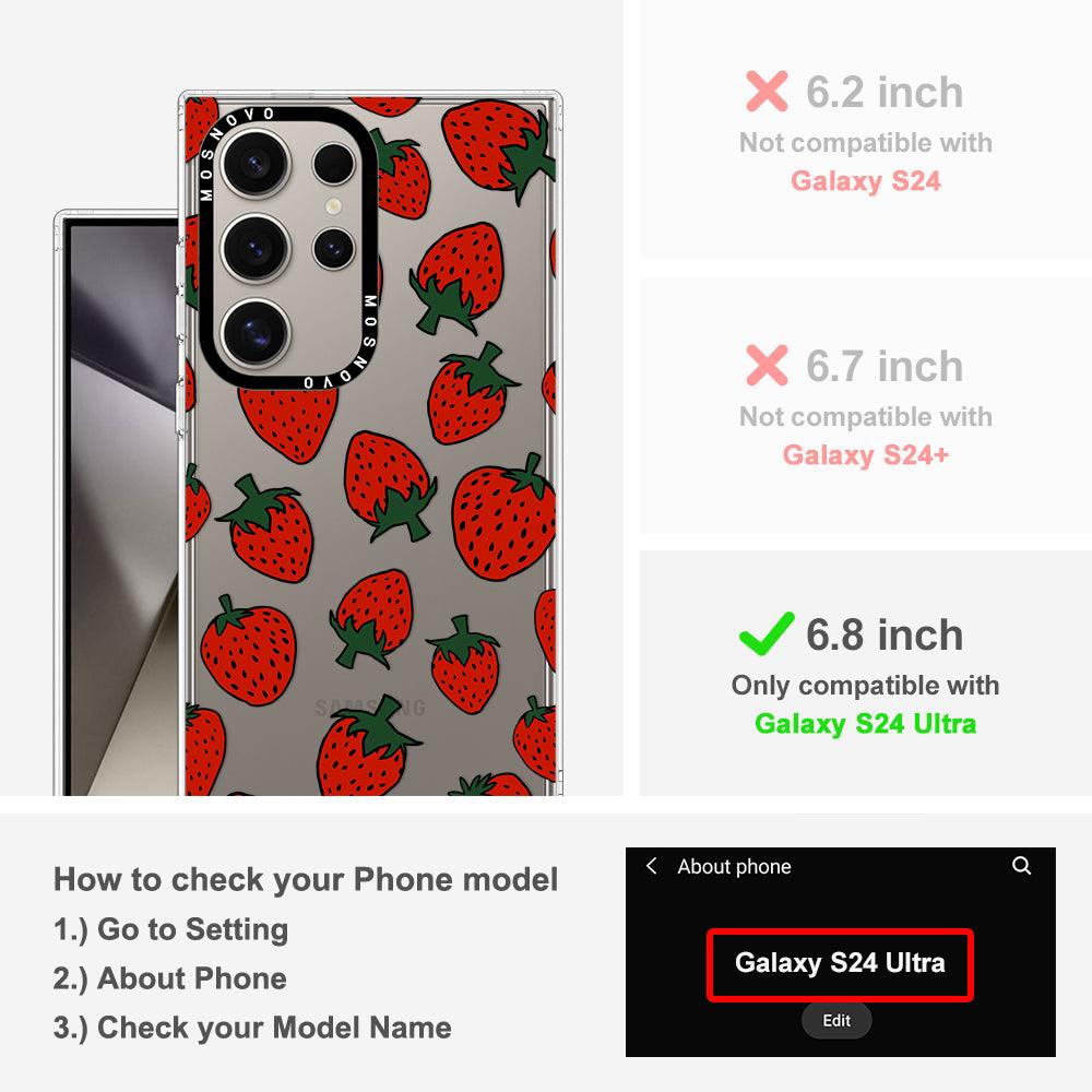 Red Strawberry Phone Case - Samsung Galaxy S24 Ultra Case - MOSNOVO