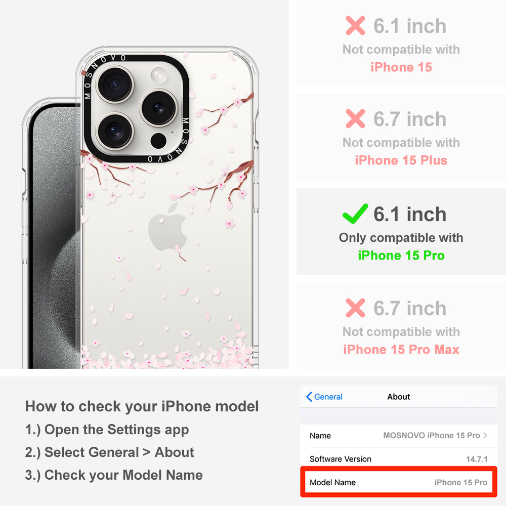 Sakura Phone Case - iPhone 15 Pro Case - MOSNOVO