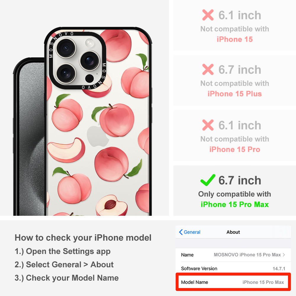 Cute Peach Phone Case - iPhone 15 Pro Max Case - MOSNOVO