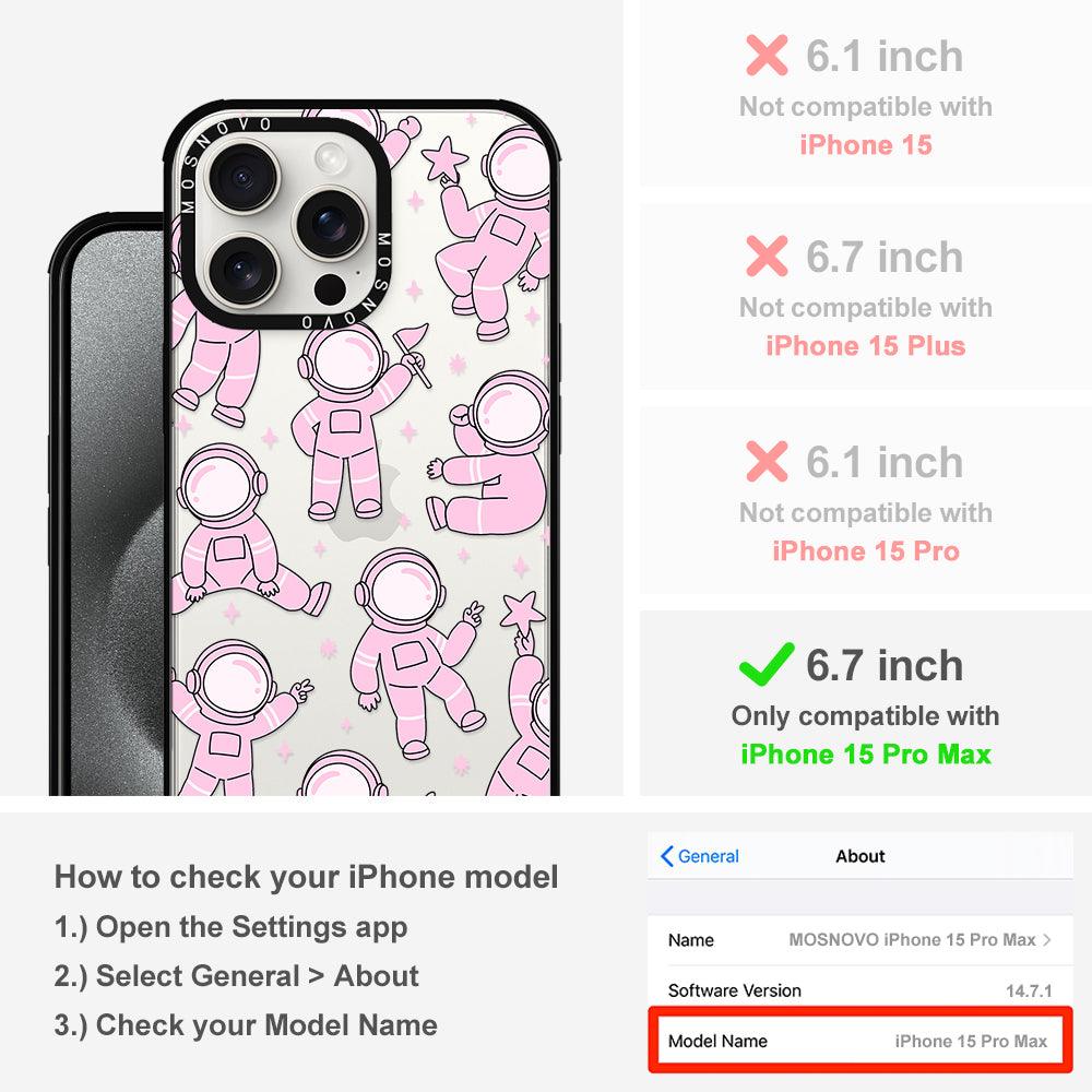 Pink Astronaut Phone Case - iPhone 15 Pro Max Case - MOSNOVO