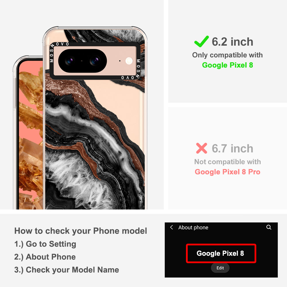 Black Agate Phone Case - Google Pixel 8 Case - MOSNOVO