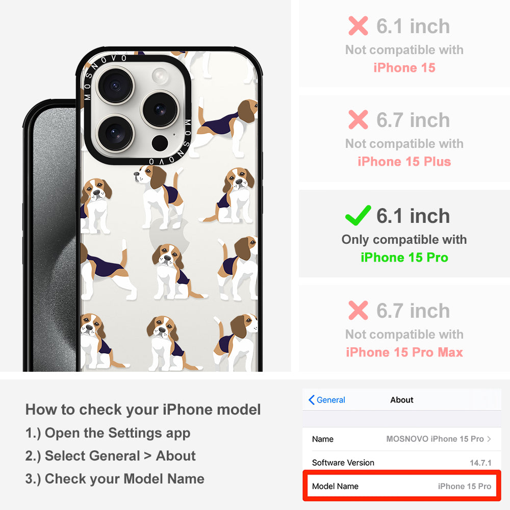 Cute Beagles Phone Case - iPhone 15 Pro Case - MOSNOVO