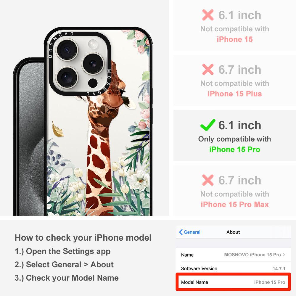 Giraffe In The Garden Phone Case - iPhone 15 Pro Case - MOSNOVO