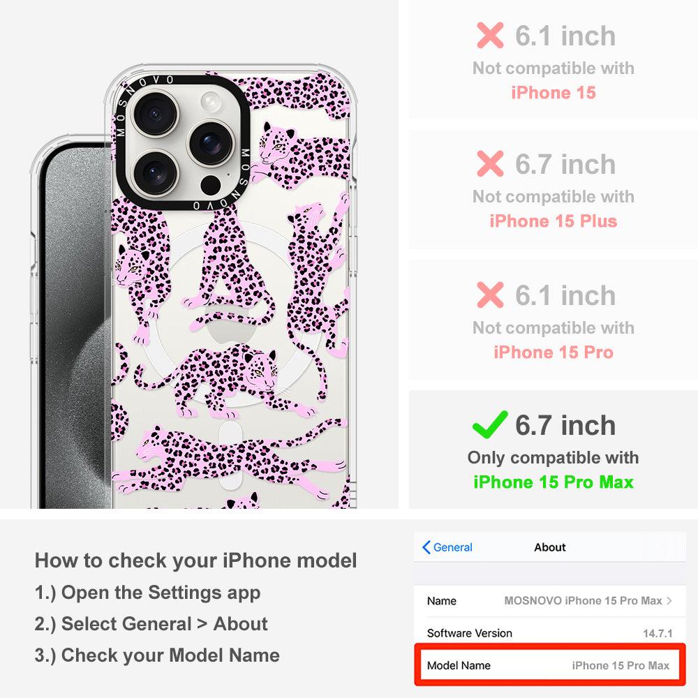 Pink Leopard Phone Case - iPhone 15 Pro Max Case - MOSNOVO