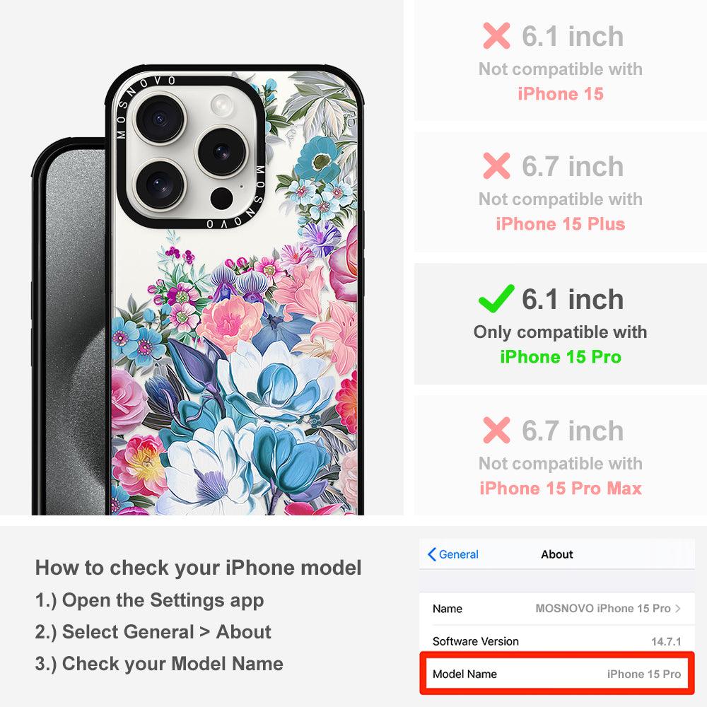 Magnolia Flower Phone Case - iPhone 15 Pro Case - MOSNOVO