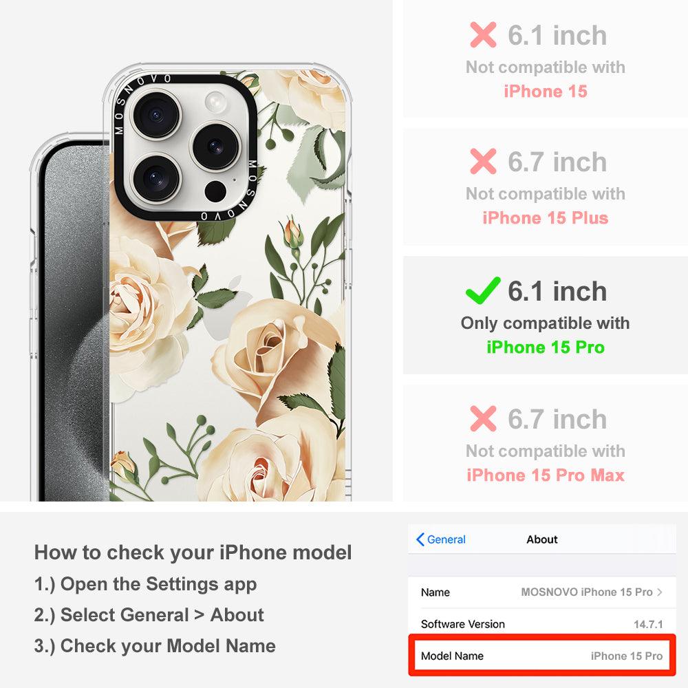 Champagne Roses Phone Case - iPhone 15 Pro Case - MOSNOVO