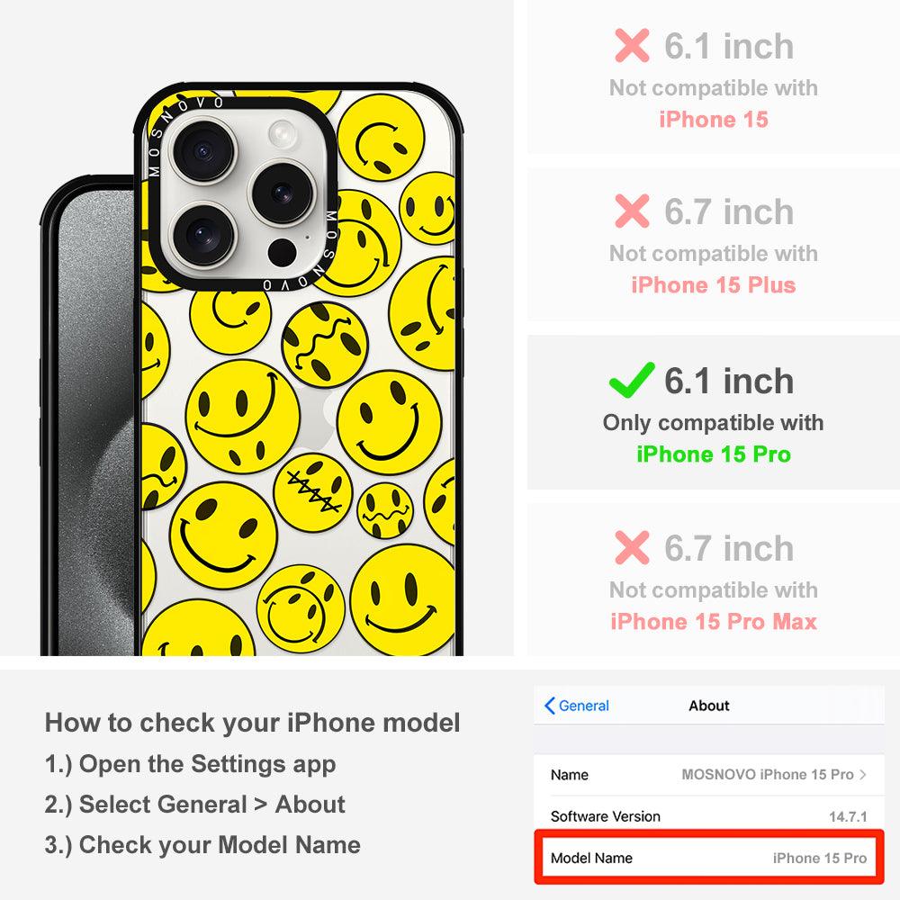 Smiley Face Phone Case - iPhone 15 Pro Case - MOSNOVO