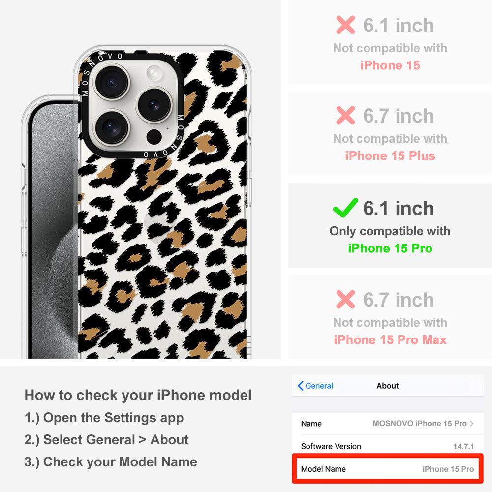 Leopard Print Phone Case - iPhone 15 Pro Case - MOSNOVO