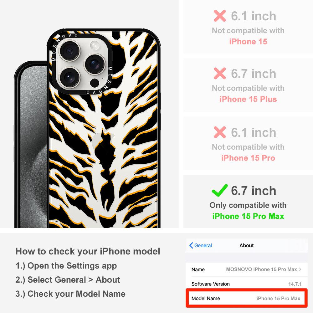 Tiger Print Phone Case - iPhone 15 Pro Max Case - MOSNOVO