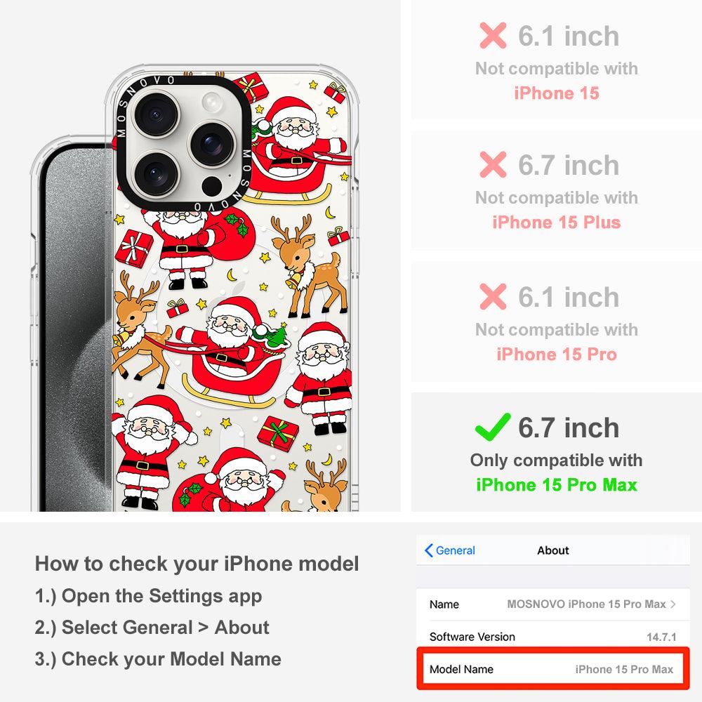 Cute Santa Claus Deer Phone Case - iPhone 15 Pro Max Case - MOSNOVO